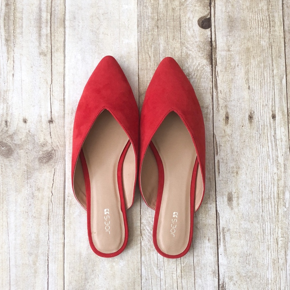 Joe’s Jeans Red Suede Slides sz 7.5 So chic!